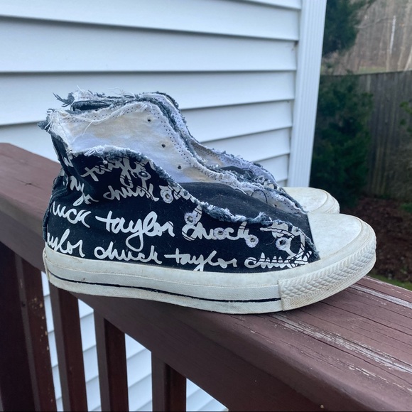 Converse CT Sketched Hi Black / White 100033f Shoes Barely Used Size 5 - Picture 4 of 10